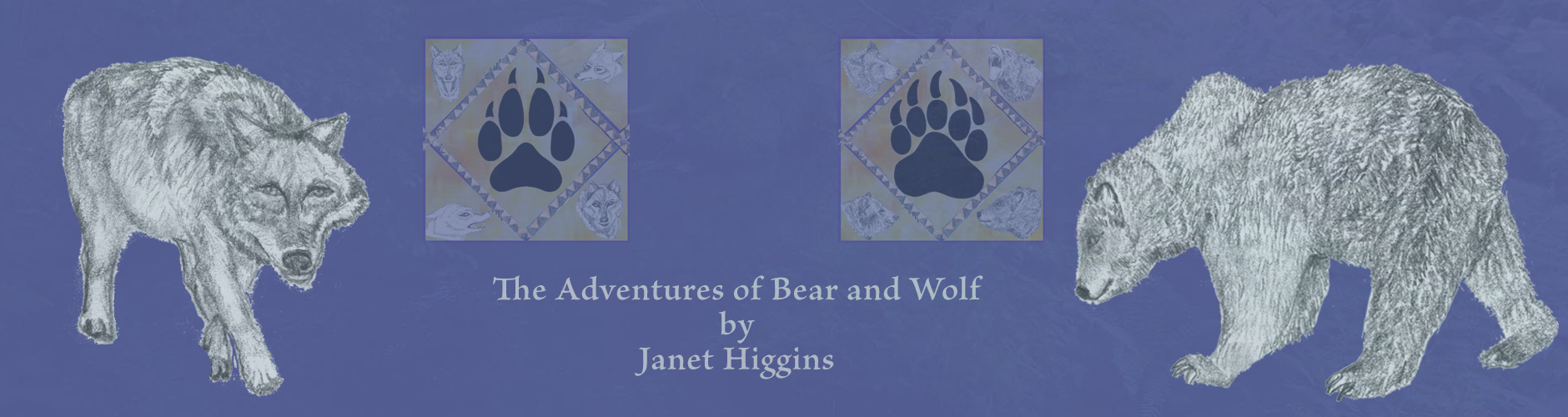 pencil of bear and wolf